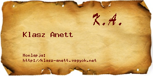 Klasz Anett névjegykártya