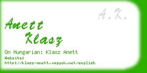 anett klasz business card